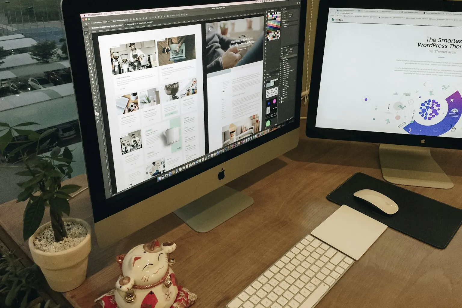 Modern web design workspace