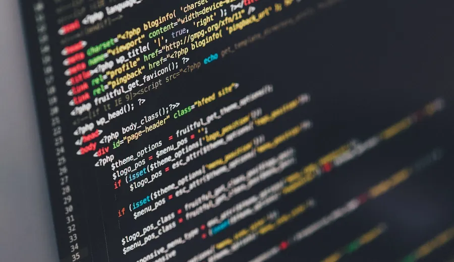 Website code on a screen