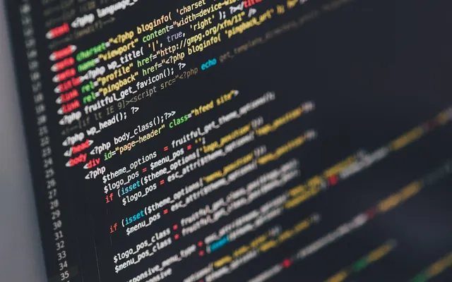 Website code on a screen